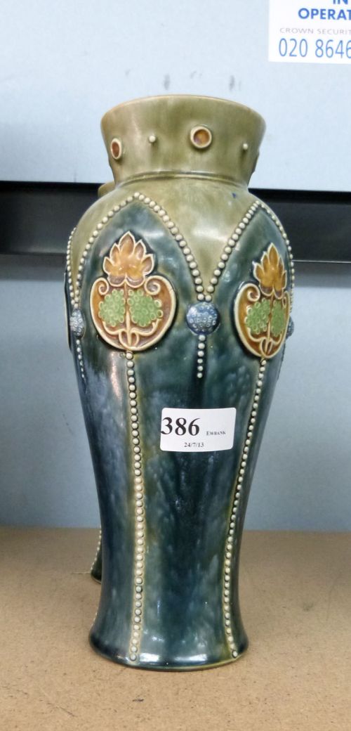 Pair of Royal Doulton stoneware vases