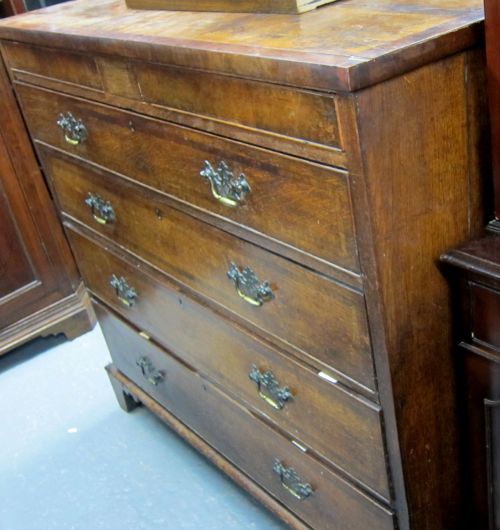 19th century mahogany and oak chest of drawers