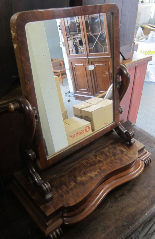 19th century mahogany mirror,