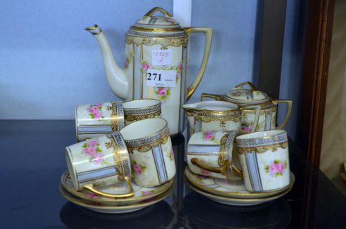 Noritake porcelain floral decorated tea set