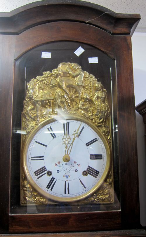 French pine longcase clock