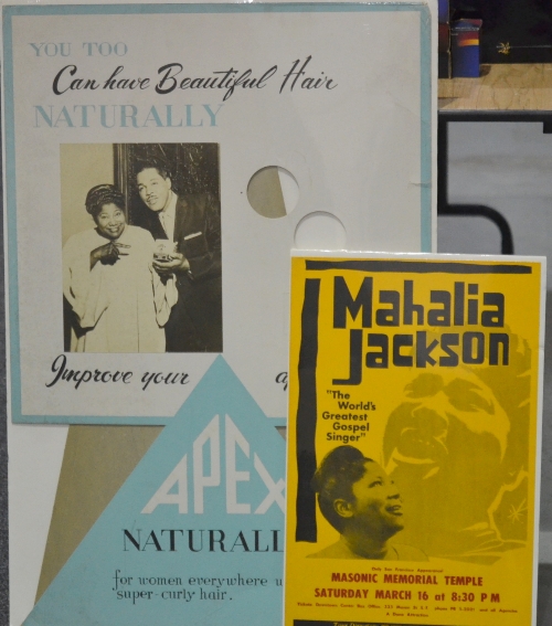 Mahalia Jackson - Apex Pressing Oil - A large mid 20th Century in-store card advertising standee