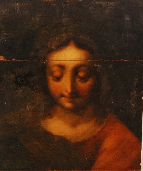 MANNER OF CARLO DOLCI, (1616 - 1687) - Penitent Madonna, oil on panel, unframed, 40.5cm x 33.5cm (
