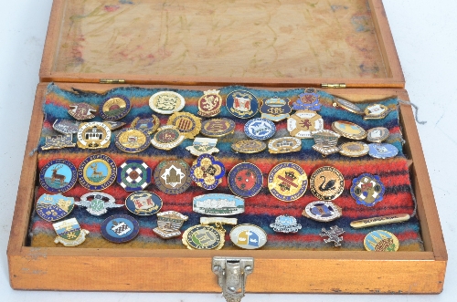 A large collection of 20th Century enamelled bowls club badges, Worcester, Surrey, Oxfordshire and