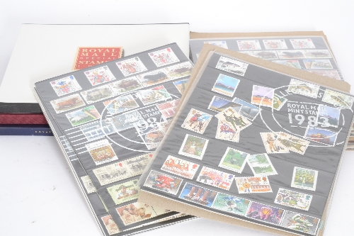 A quantity of 1980`s GB mint postage stamps to include a 1984, 1985 and a 1986 Royal Mail Special