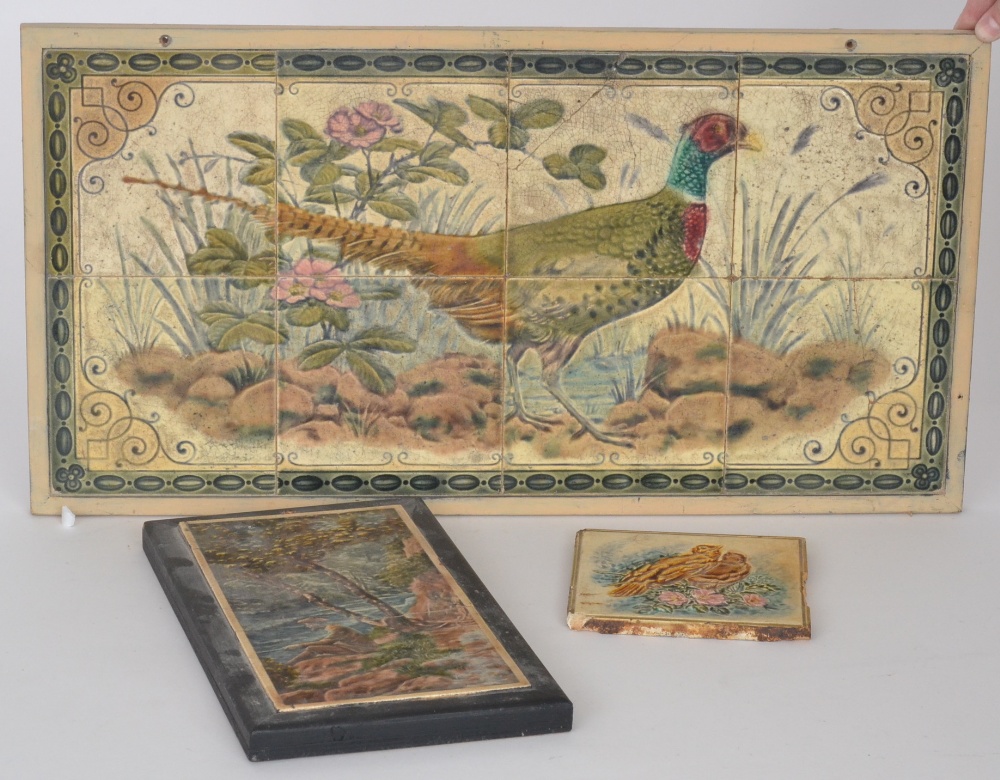 A collection of assorted late 19th Century Gibbons Hinton & Co tiles comprising a framed eight