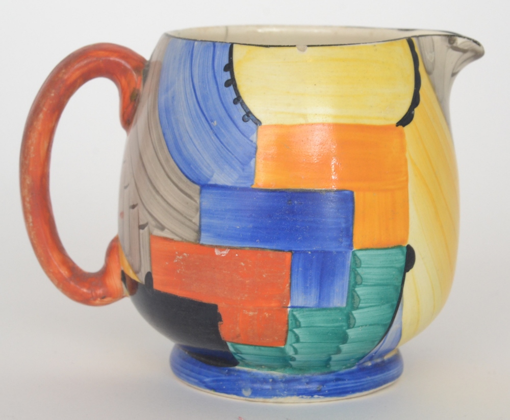 A 1930`s Art Deco Susie Cooper for Grays Pottery Paris shape water jug decorated in the Cubist
