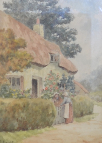 HERBERT KNOWLES - Watercolour, Dudley Street precinct, Wolverhampton flower sellers, signed and