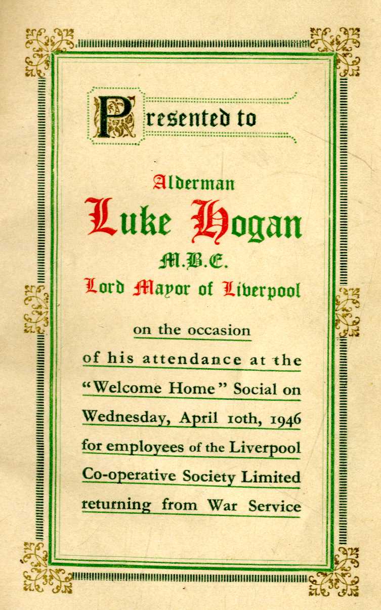 Presentation to Lord Mayor Luke Hogan, Liverpool  Brown (W. Henry) A Century of Liverpool Co-