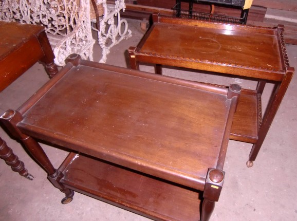 Two modern mahogany Tea Trolley's. (2)