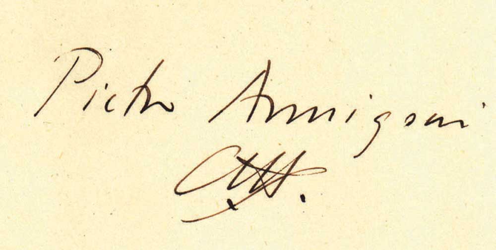 ANNIGONI, PIETRO Album Page Signed - (APS) A clear signature from this well respected Italian