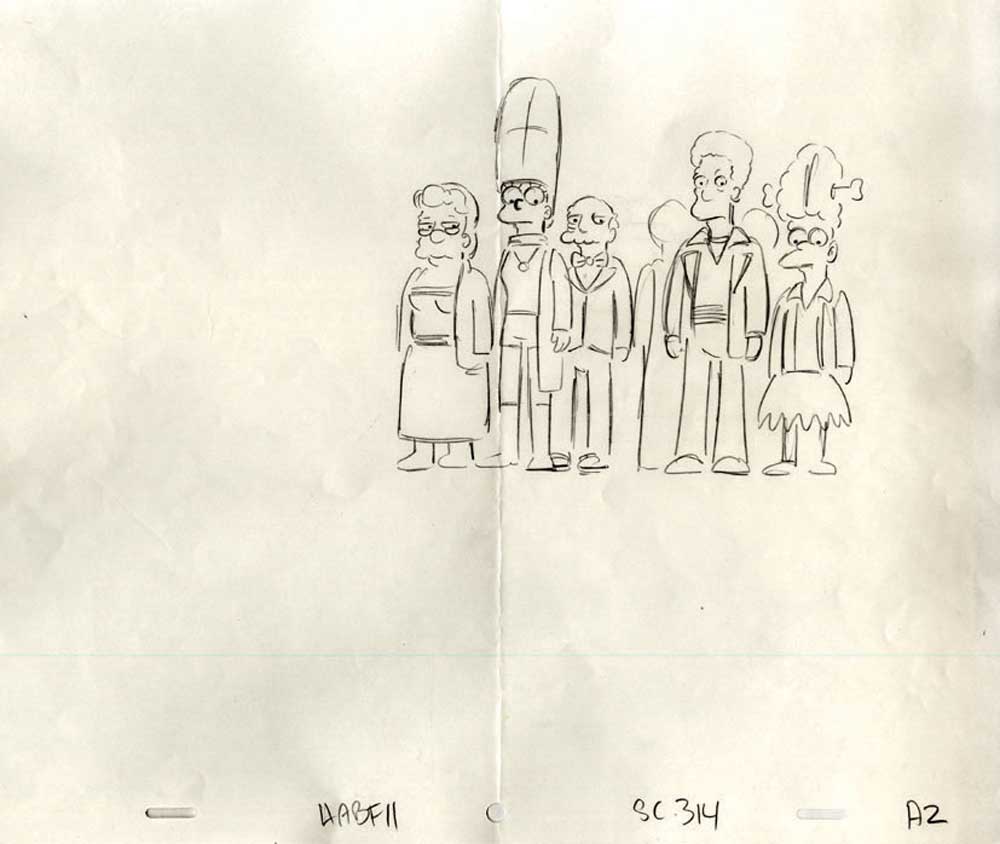 SIMPSONS, THE Original Drawing - (ORIGINAL) Animation drawing (10x12") from "The Simpsons." 1989/