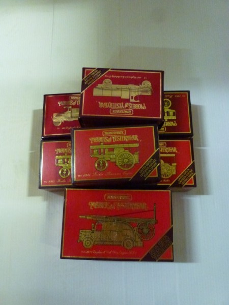 Ten Matchbox models of Yesteryear including fire engines