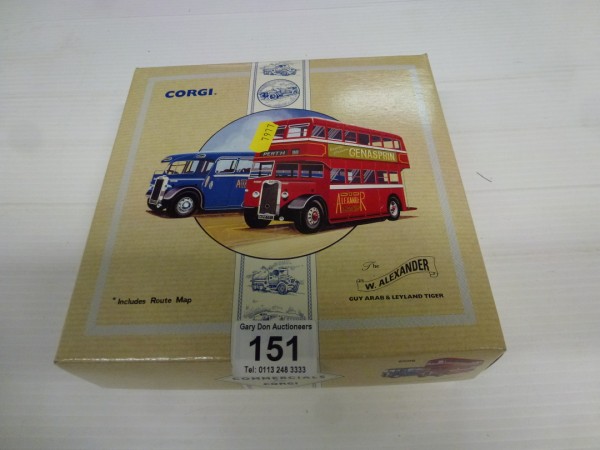 Corgi Classics: Commercial 97076 the W. Alexadnder Guy Arab and Leyland Tiger Includes Route Map