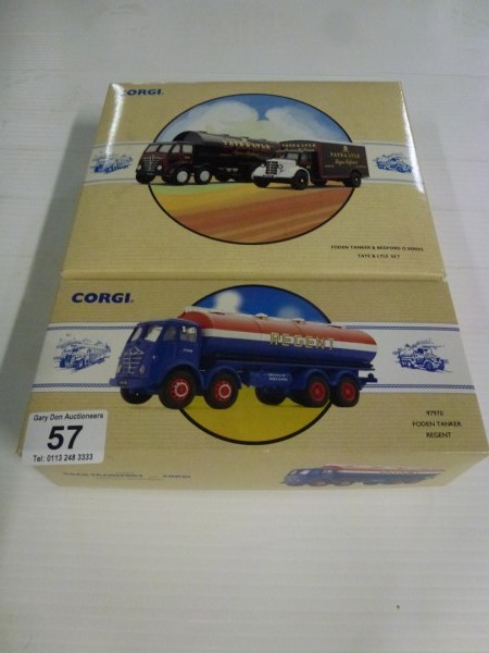 2 corgi classics 97970 foden tanker regent and foden tanker and bedford o series tate and lyle set