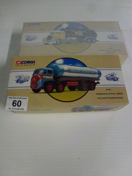 2 corgi classics 97162 atkinson elliptical tanker pollock of musselburgh and 97840 scammell