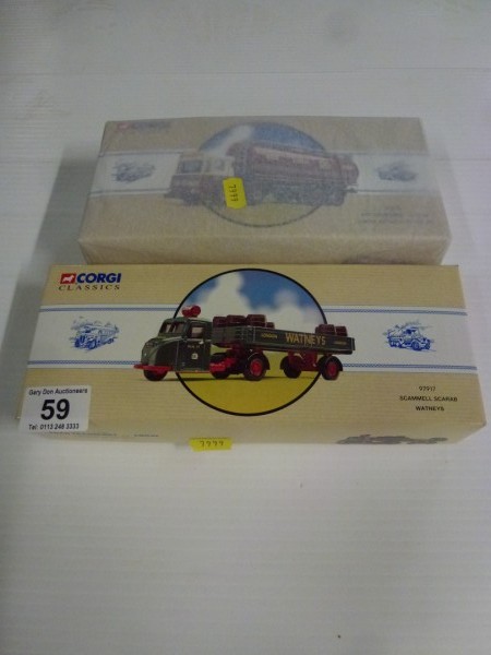 2 corgi classics 97917 scammell scarab watneys and 97932 aec cylindrical tanker north eastern gas