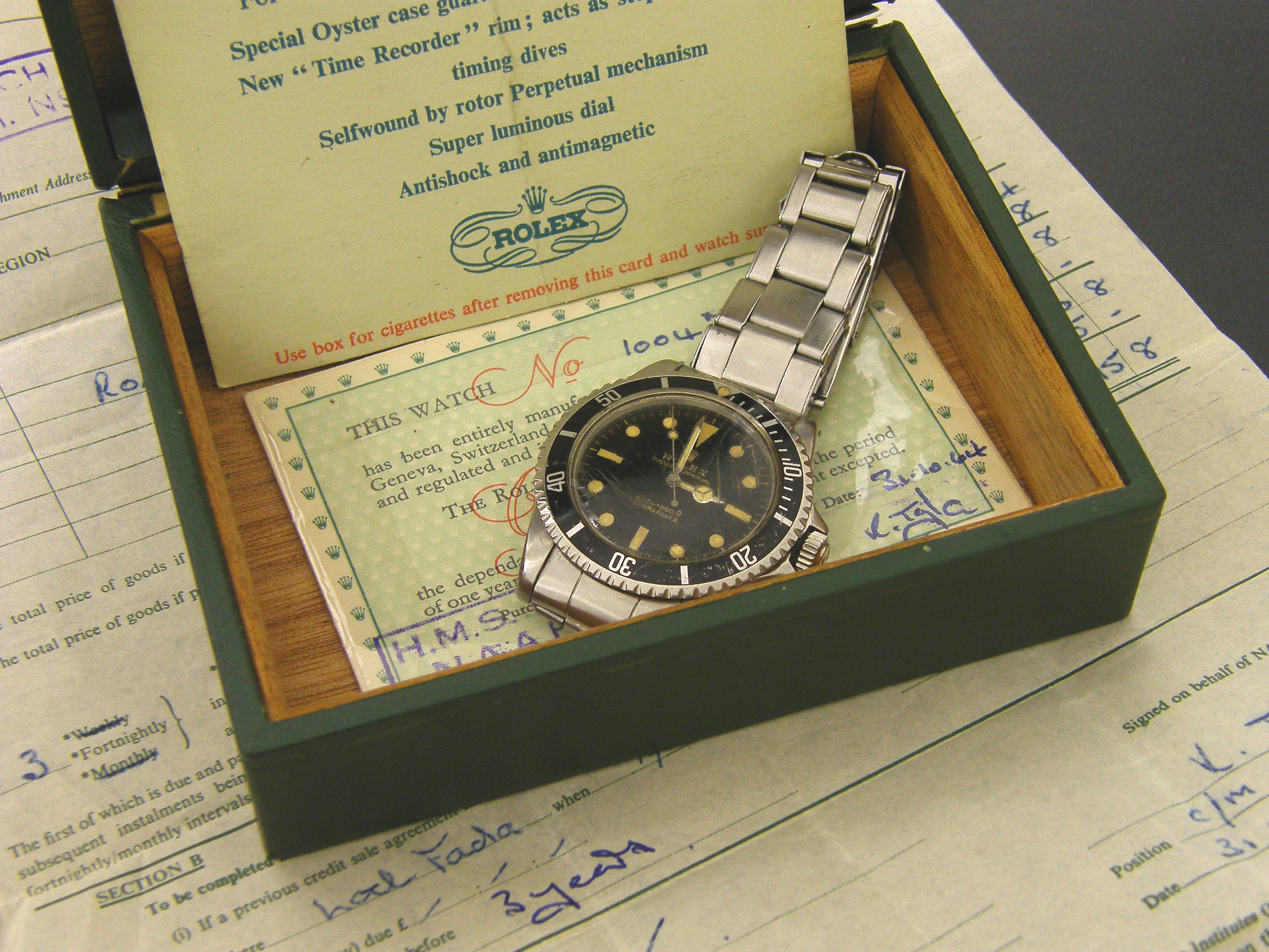Rolex Oyster Perpetual Submariner stainless steel gentleman`s bracelet watch, ref. 5513, ser. no.