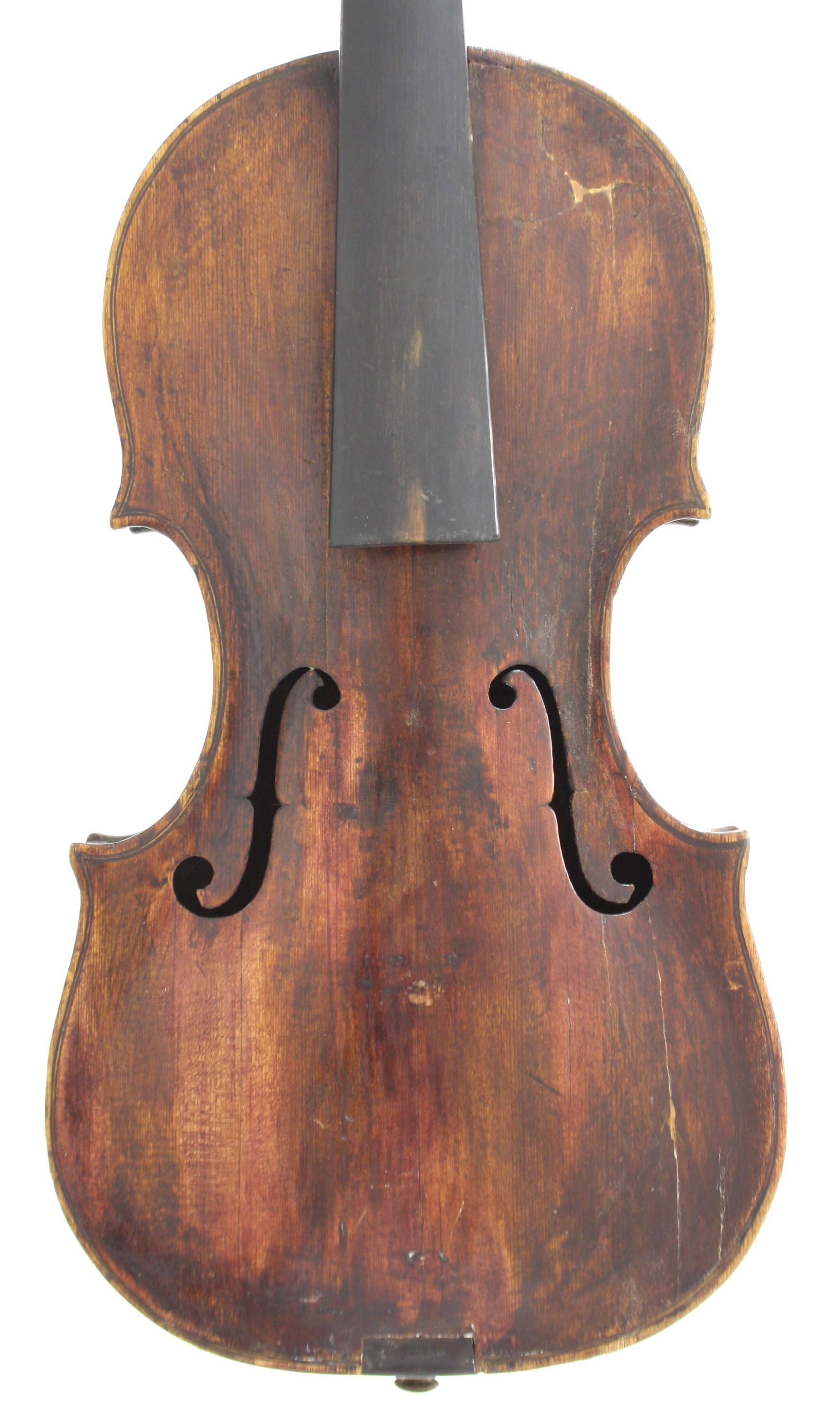 Interesting 18th century violin, 13 15/16", 35.40cm