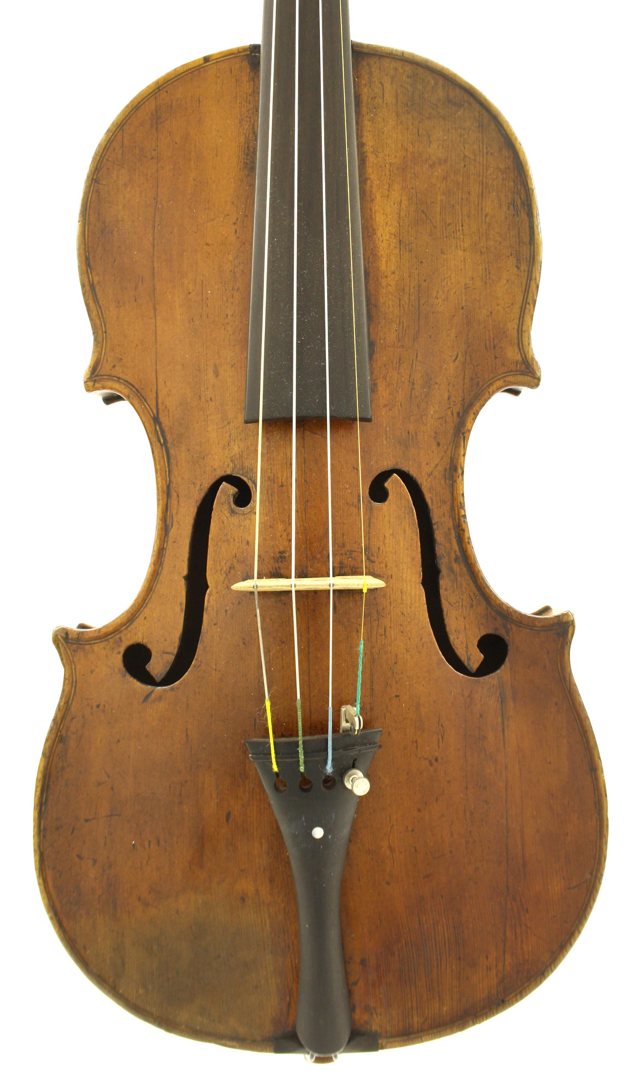 Early 19th century English violin of the Betts School, the two piece back of faint medium curl