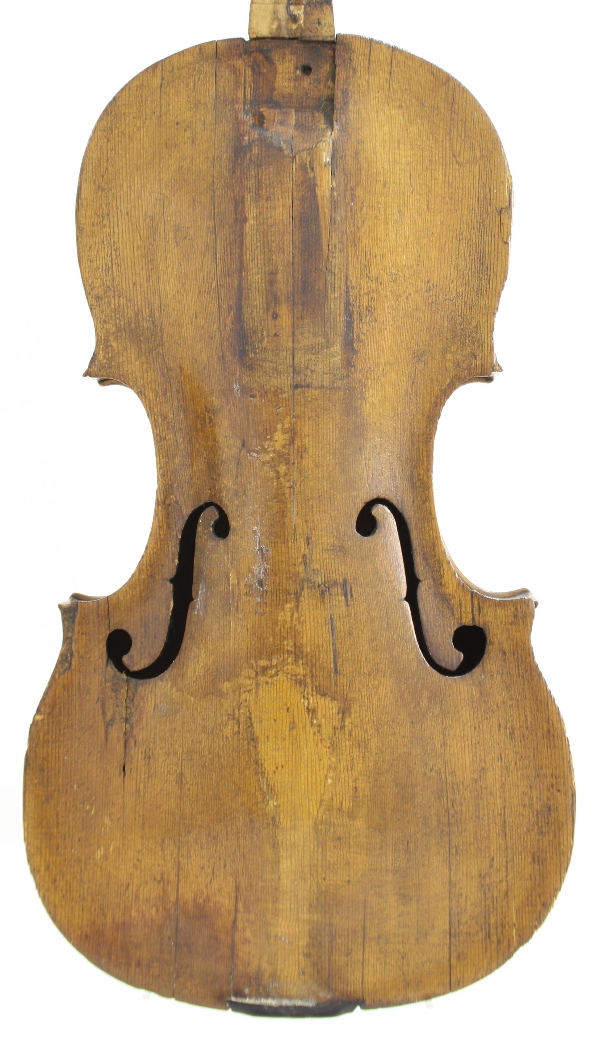 Interesting 18th century violin in need of restoration, 14 1/16", 35.60cm