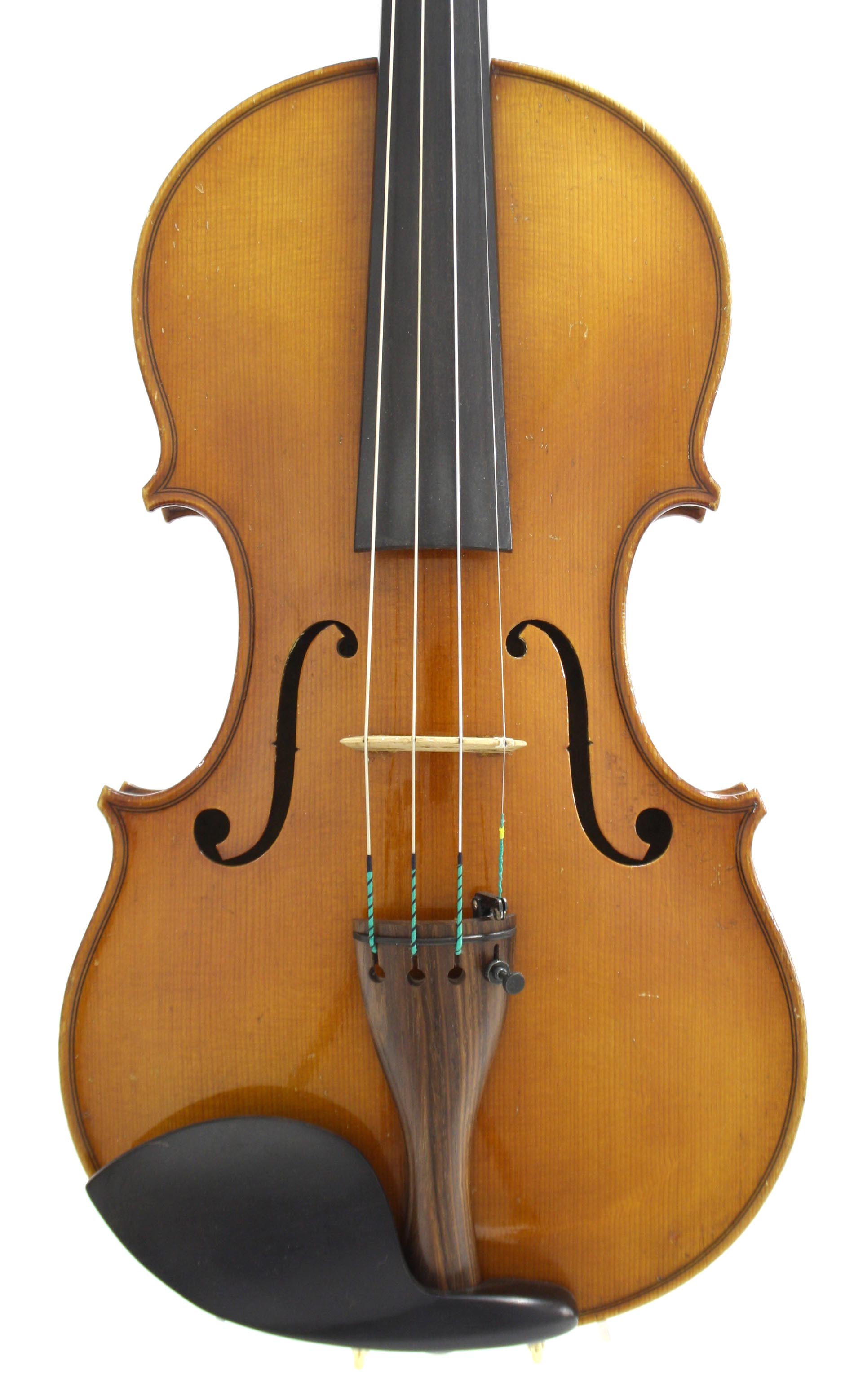 Good French violin by and labelled Leon Mougenot Gauche ex-ouvrier des les Maison de Bruxelles,