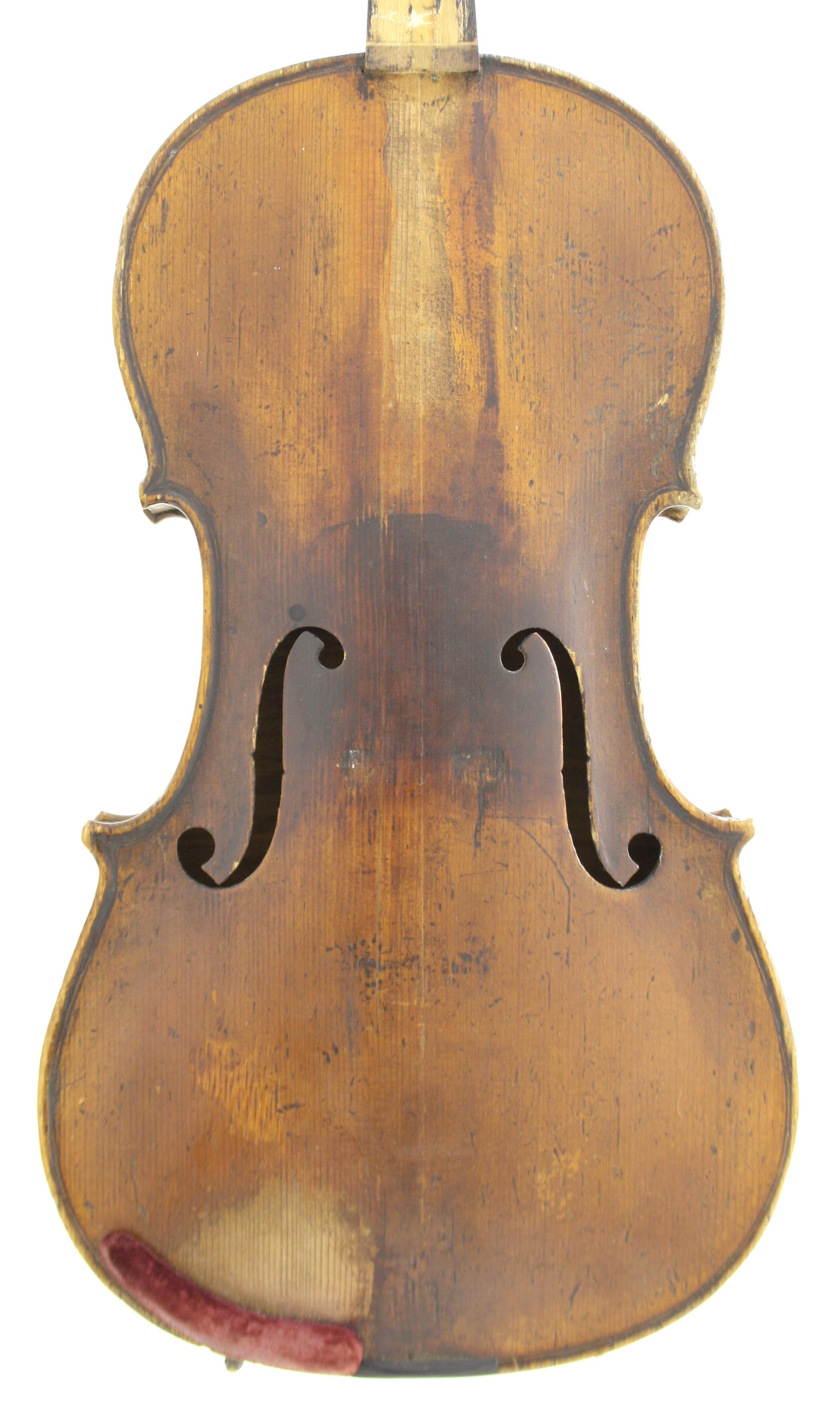 French violin by and branded Chapuy below the button, 14 1/8", 35.70cm