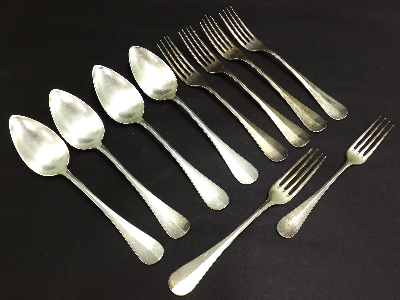 Collection of Christofle white metal flatware, to include four tablespoons, five table forks and