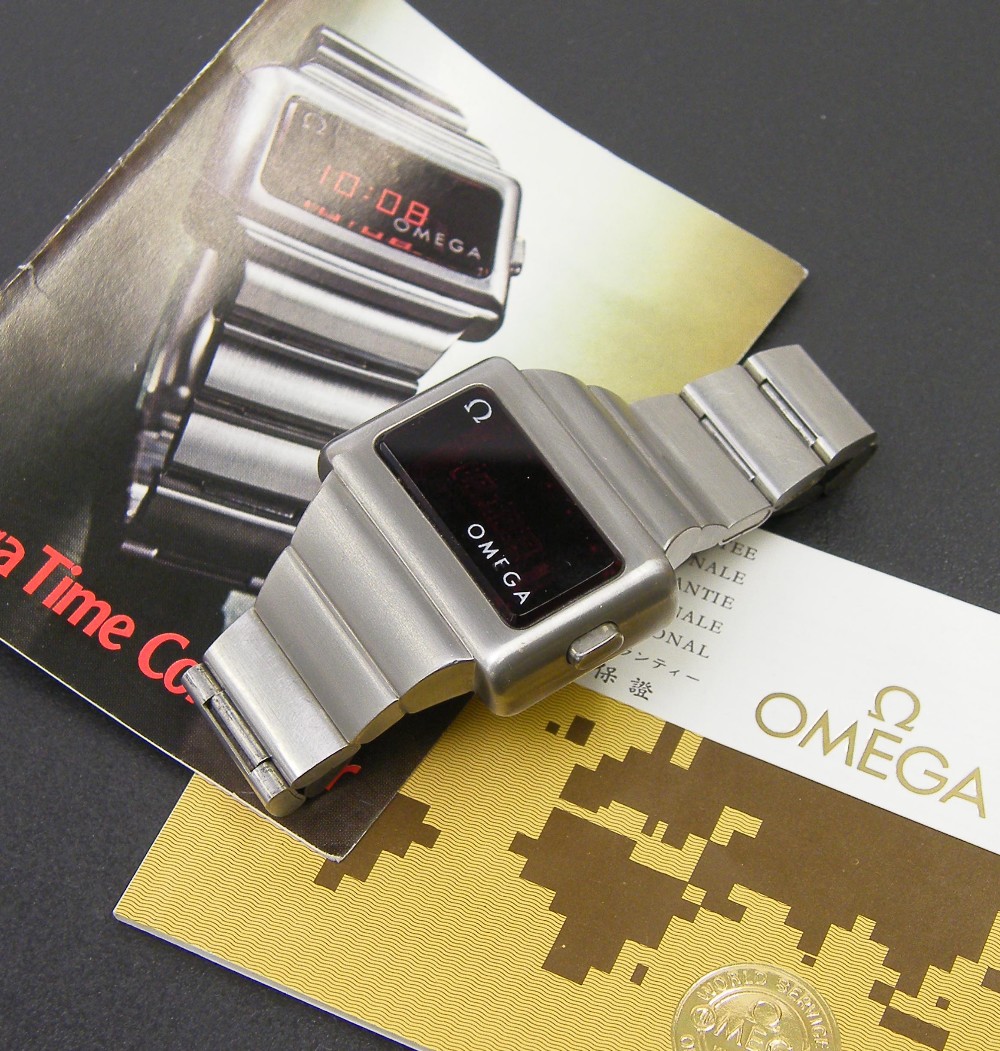 Omega Time Computer stainless steel gentleman`s bracelet watch, circa 1974, 40mm; together with