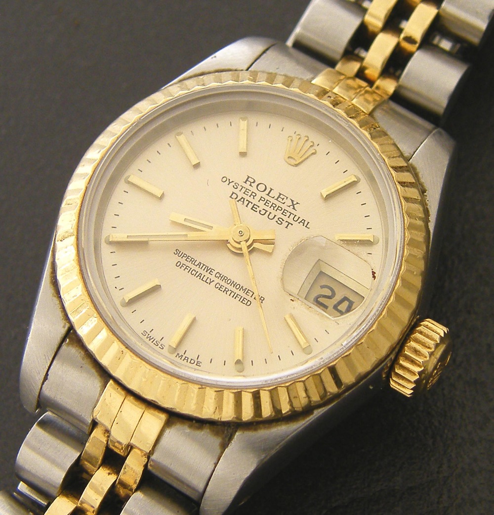 Rolex Oyster Perpetual Datejust stainless steel and gold lady`s bracelet watch, ref. 69173, serial