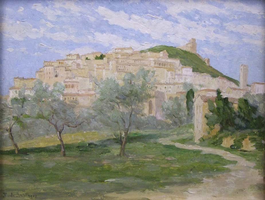 Isobelle Anne Dods-Withers, ‘Assisi’, oil on board, signed, 21 x 26.5cm (8 /14 x 10 1/2in).