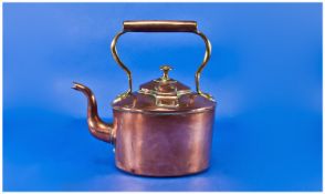 Antique Copper Kettle, Oval Shape with Hinged Lid. Possible its Scottish.