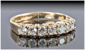 Ladies 9ct Gold Set 7 Stone Channel Set Ring. Fully hallmarked.