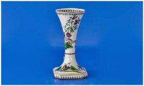 Royal Worcester Hand Finished Chinoiserie Vase on White Ground. Flared neck, date 1913. 6 inches