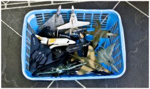 10 Die Cast Model Military Planes, Mainly ERTZ Some with Stands and Missiler.