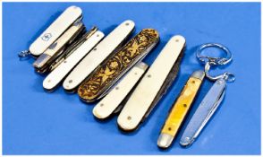 A Good Collection Of Vintage Penknives, 10 In Total. Includes Swiss, Spanish, German and English.