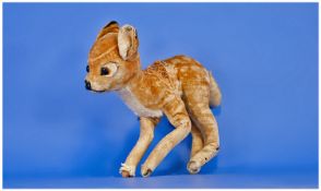 Early 20thC Bambi Style Steiff Figure, Straw Filled, Boot Button Eyes, Stitched Nose And Mouth With