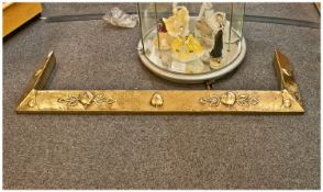Art Nouveau Brass Fire Kerb/Fender, embossed to the front with stylized hearts and fruits. In the