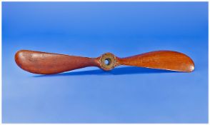 Early To Mid 20thC Wooden Propeller Made For A Working Model Aircraft, Spans 18``