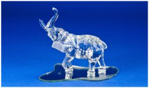 Swarovski Cut Crystal Figure ``Elephant Mother``. Number 678945. Designer Heinz Tabertshofer. 4.25