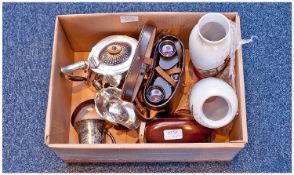Miscellaneous Lot Of Collectables Comprising An Adox Camera, Pair Of Russian Binoculars, A Silver
