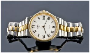 Rotary Date Just Steel And Gold Gents Wrist Watch. Integral Bracelet. Serial number 3595. All