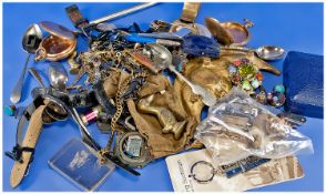 Miscellaneous Lot Comprising Costume Jewellery, Wristwatches, Pens Etc.