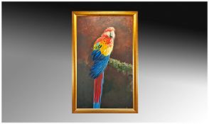 David Johnston ``Parrot`` - Study. Oil on board. Signed and dated 1997, framed. 26 x 15.5 inches.