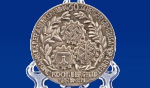 German 925 Silver Medallion from Koch Bergfeld Bremen, inscribed ``In dank barer anerkennung 50