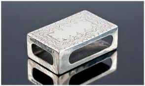 Liberty and Co. A Good Arts and Crafts Silver Matchbox Holder. The top with a stylised floral and