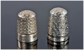 2 Silver Thimbles, One Fully Hallmarked