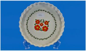 Taunton Vale. A 1960`s Collectable Flan or Pie Dish with wavy edge and stylized floral decoration