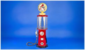 Roar With Gilmore Battery Operated Model Replica Fuel Pump Liquor Dispenser, Globe lights up yellow