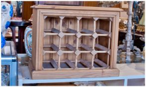 Solid Table Top Wine Rack. 19 inches wide, 15 inches high.